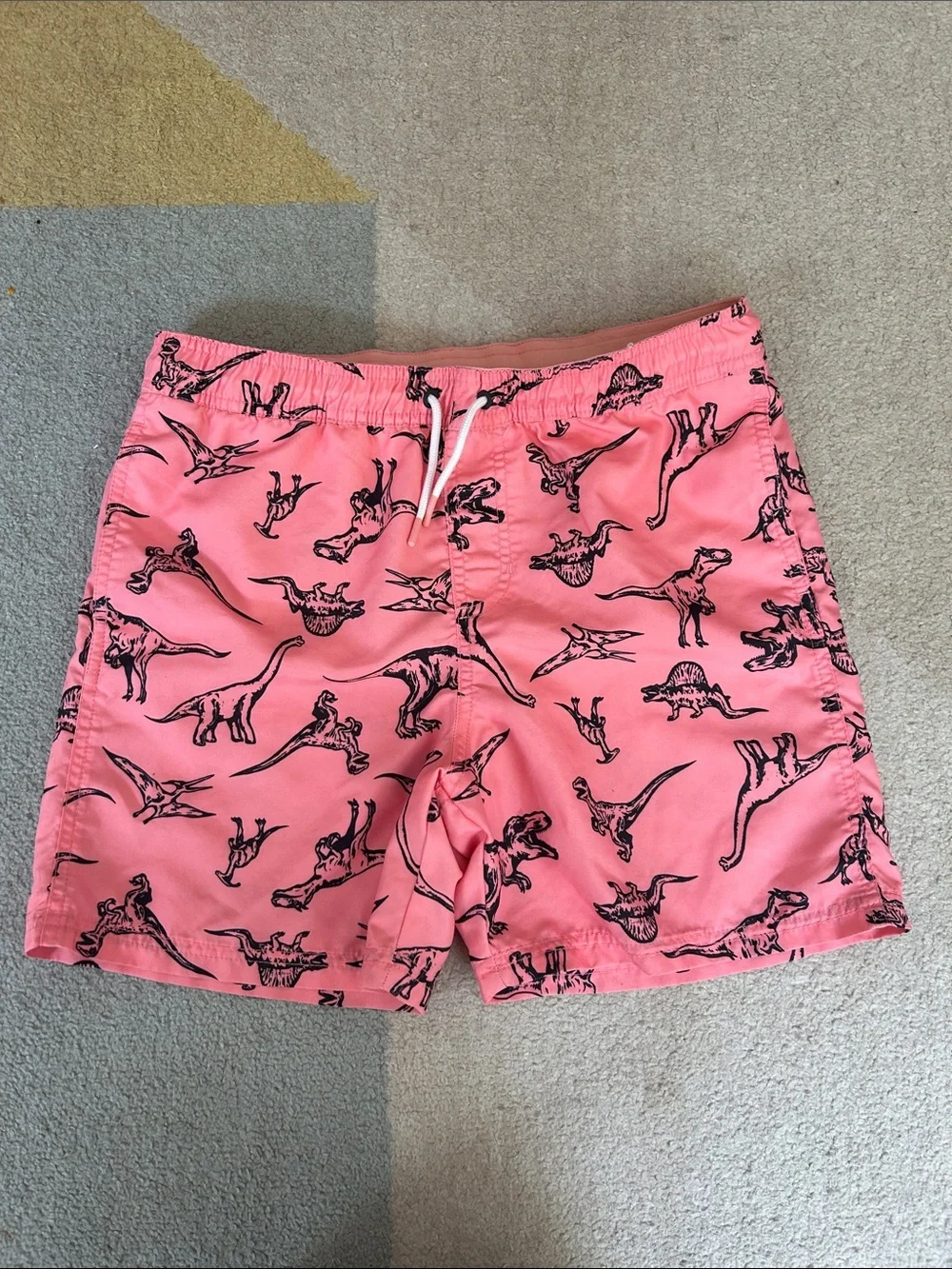Cat & Jack Pink Kids Swim Shorts with Dinosaur Print